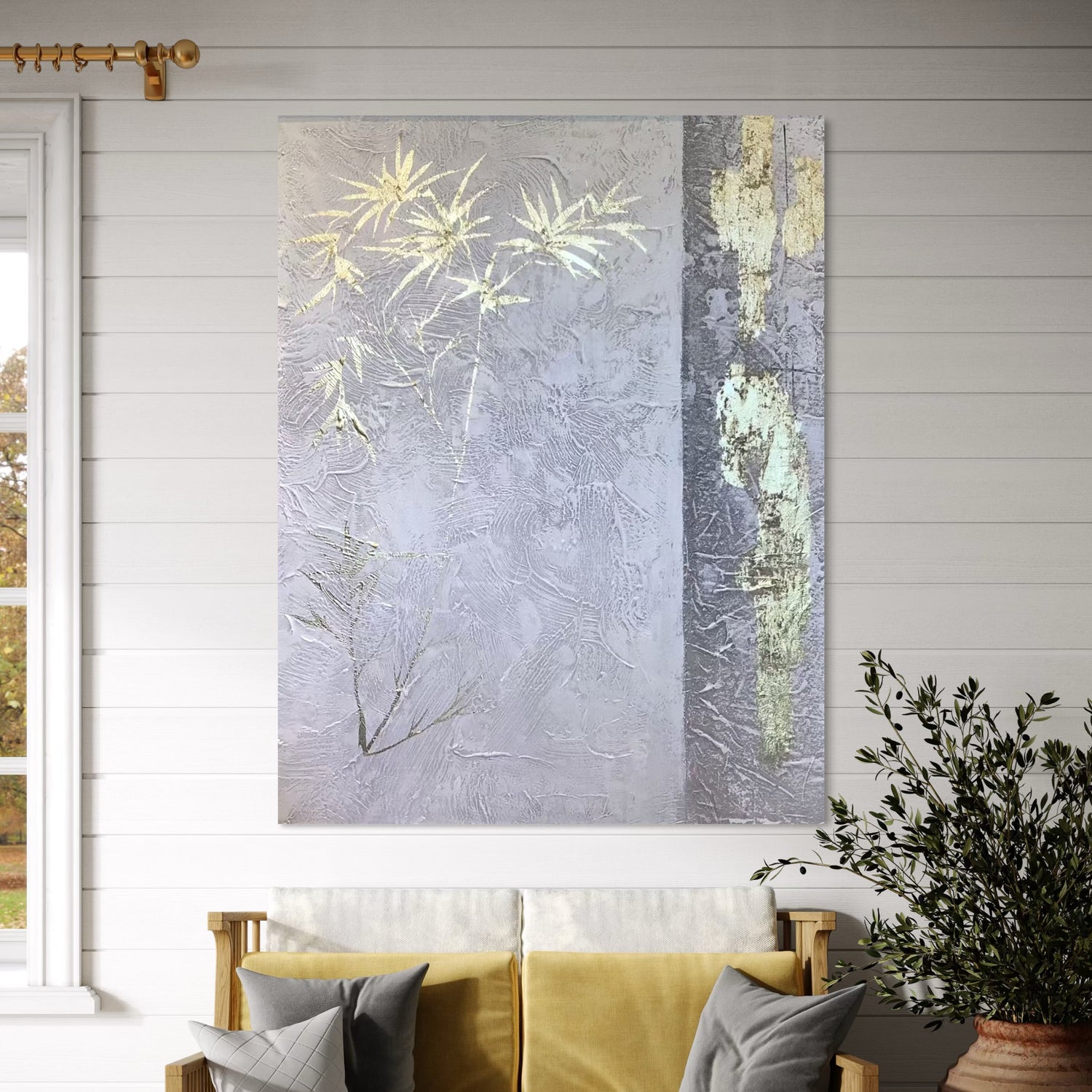 Silent Leaves Purple Wall Art