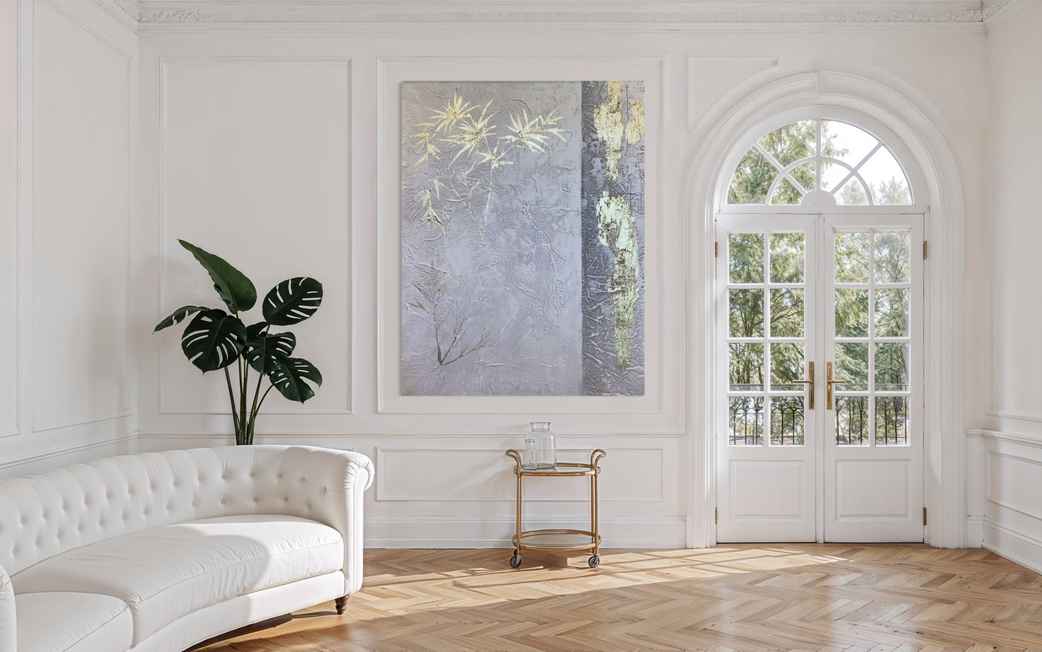 Silent Leaves Purple Wall Art