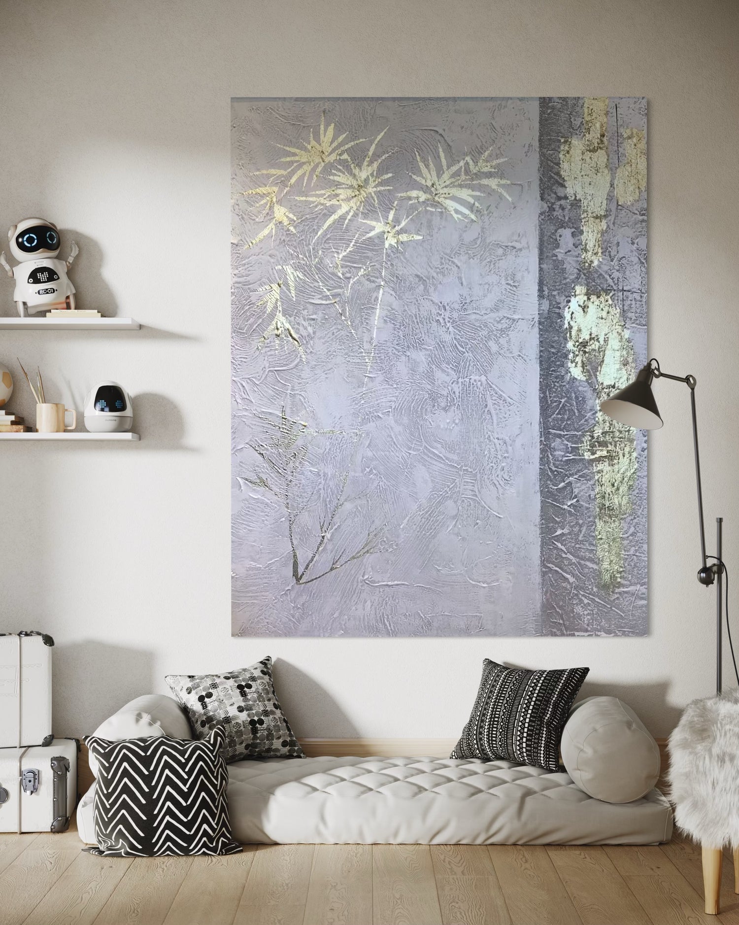 Silent Leaves Purple Wall Art