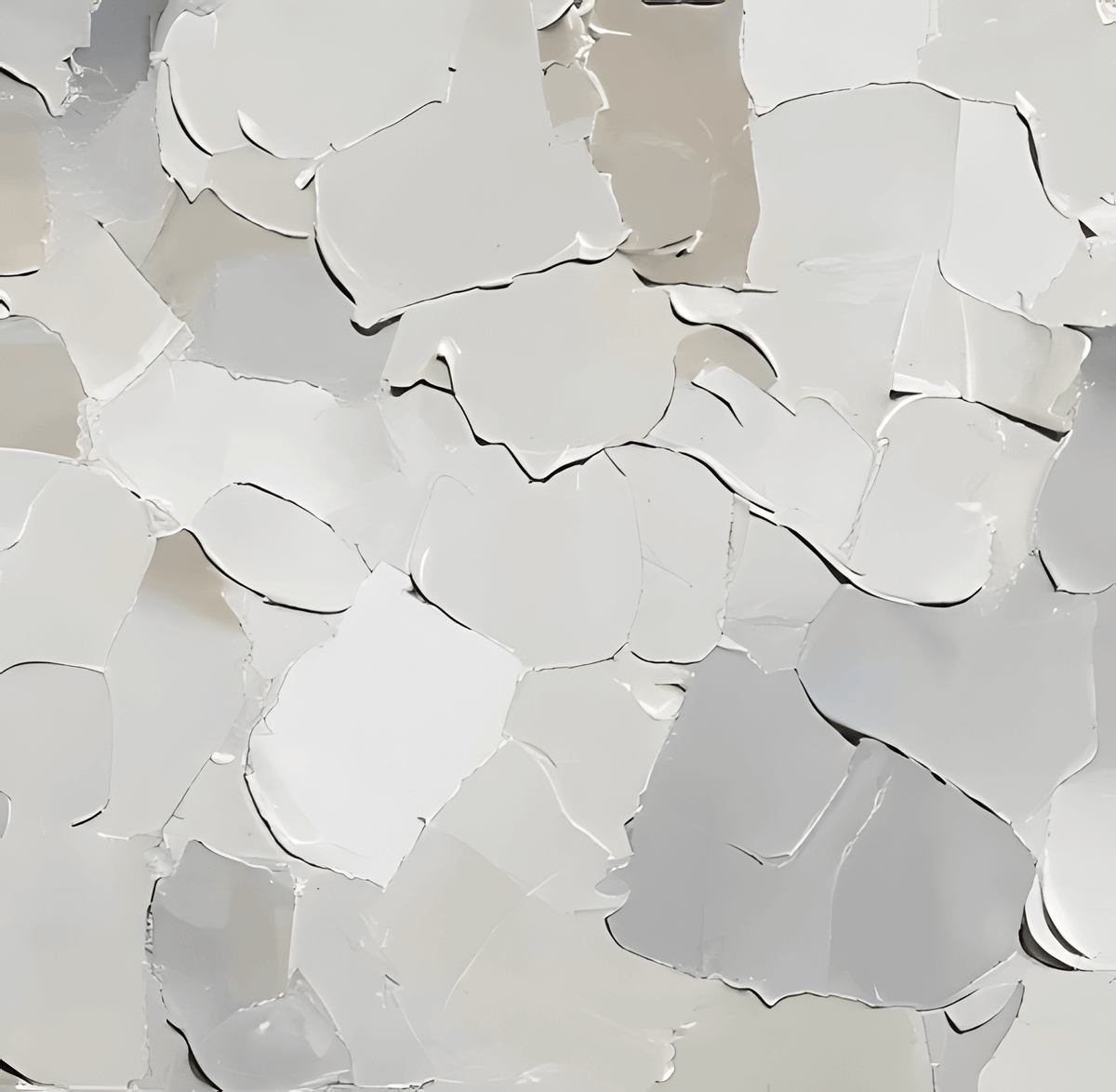 Soft Echoes - Hand Painting Art mural blanc