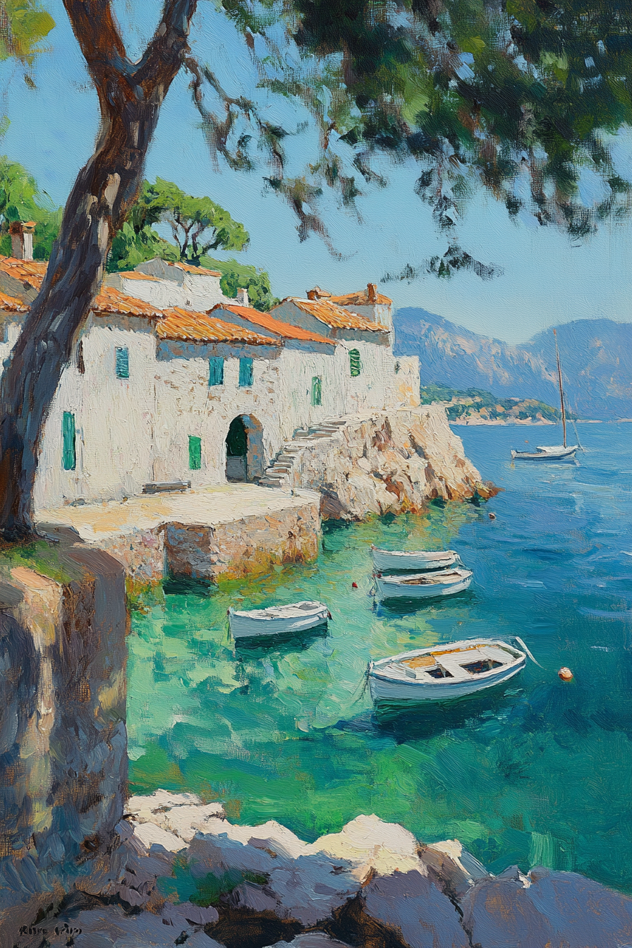 Sunlit Mediterranean Cove