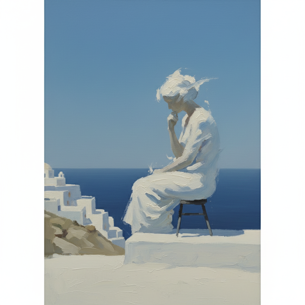 Suspended in Thought Blaue Wandkunst