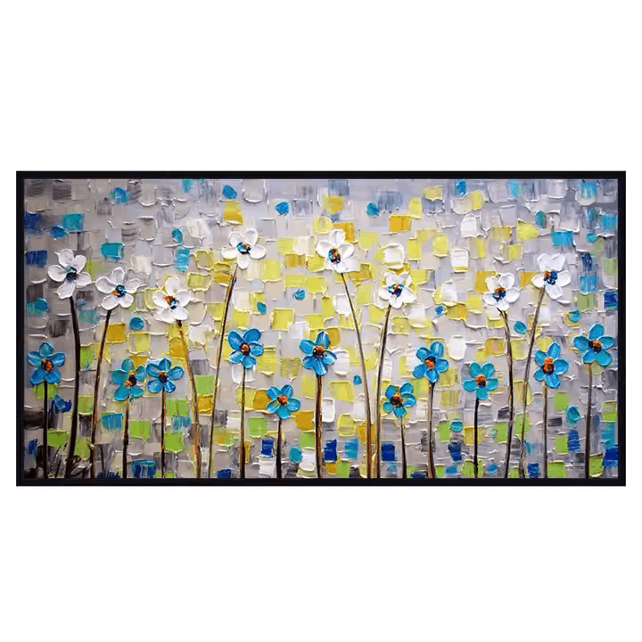 Garden of Textured Petals - Hand Painting Living Room Wall Art