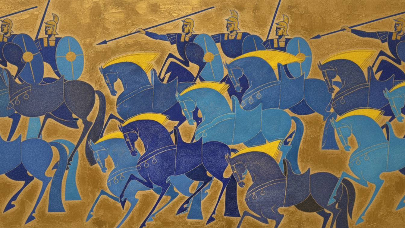 The Roman Charge Art mural horizontal