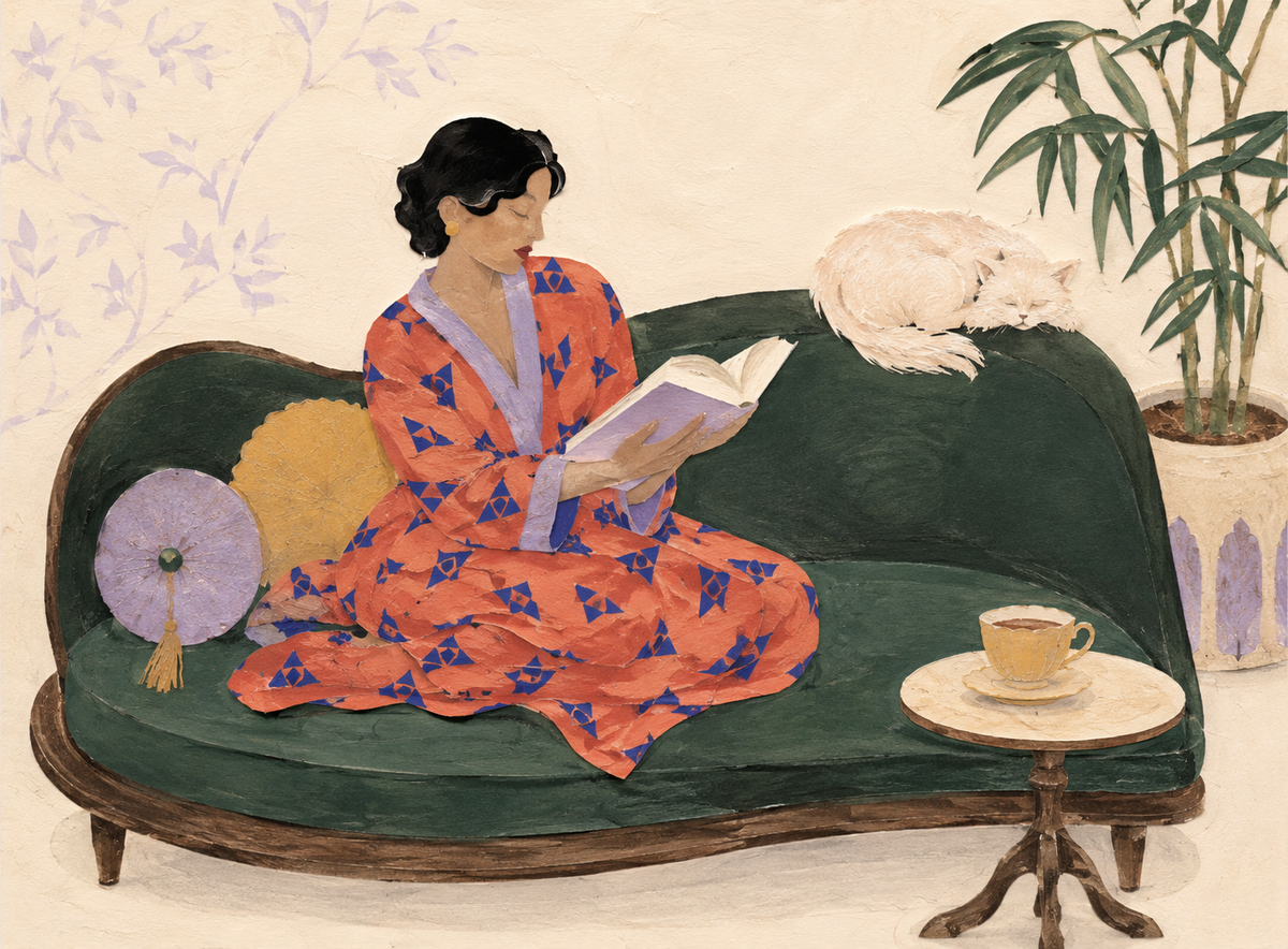 The Sunday Reader Large Wall Art