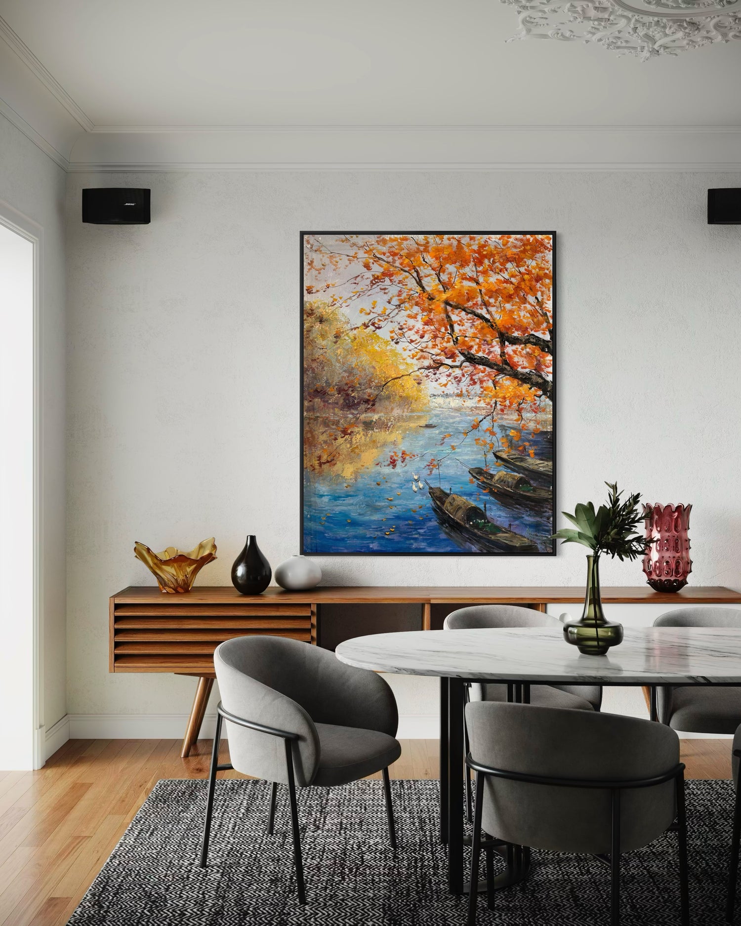 When Autumn Touched the Riverbanks Lounge Wall Art