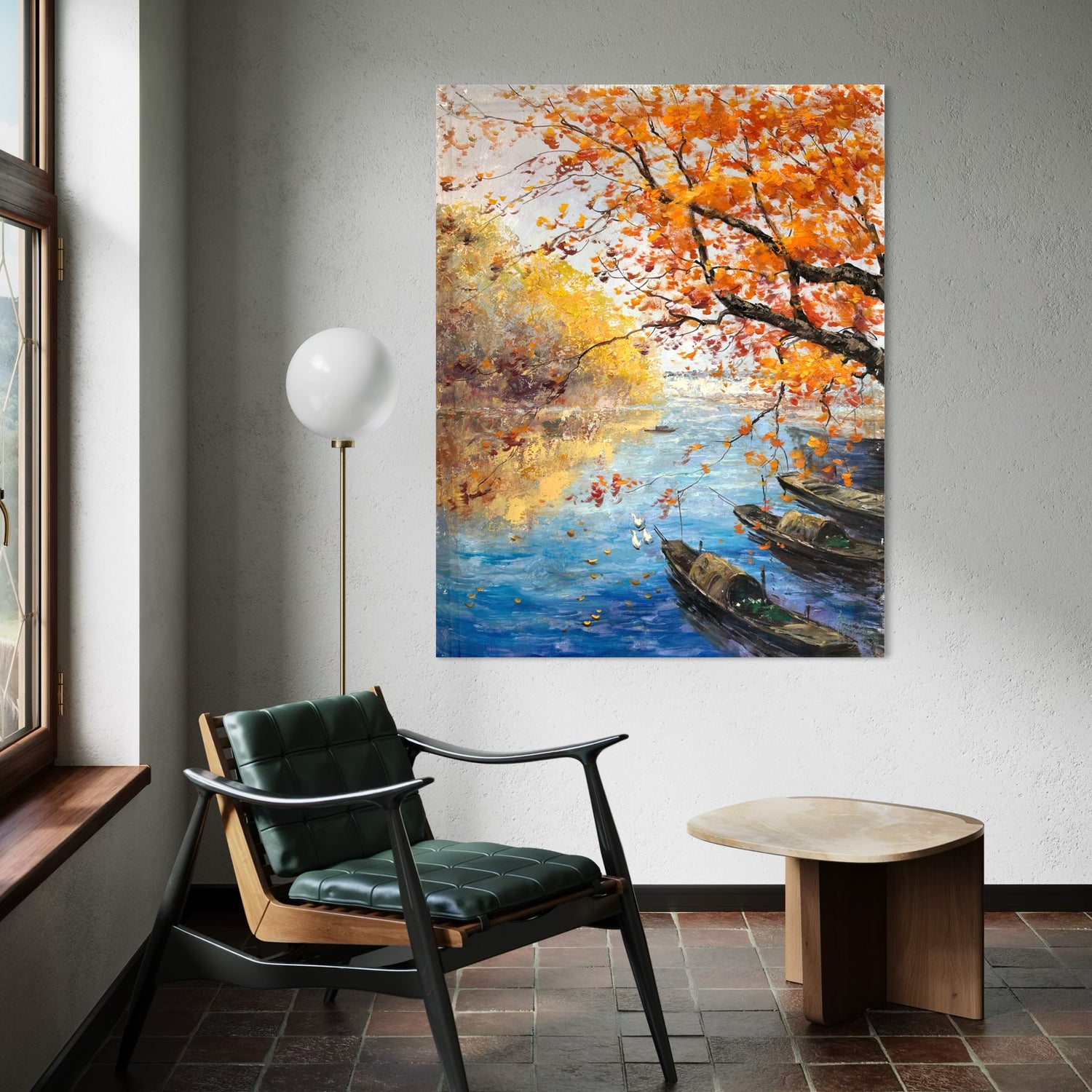 When Autumn Touched the Riverbanks Lounge Wall Art