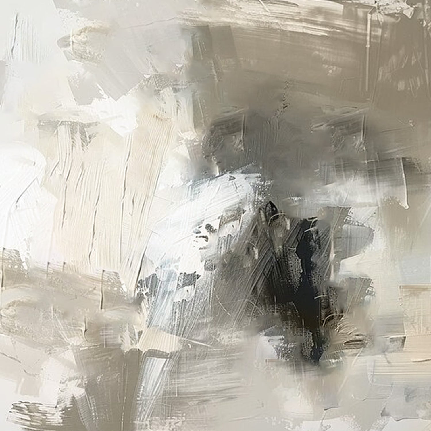 Hand-painted abstract wall art in neutral tones by Kline Collective, adding elegance to any space.