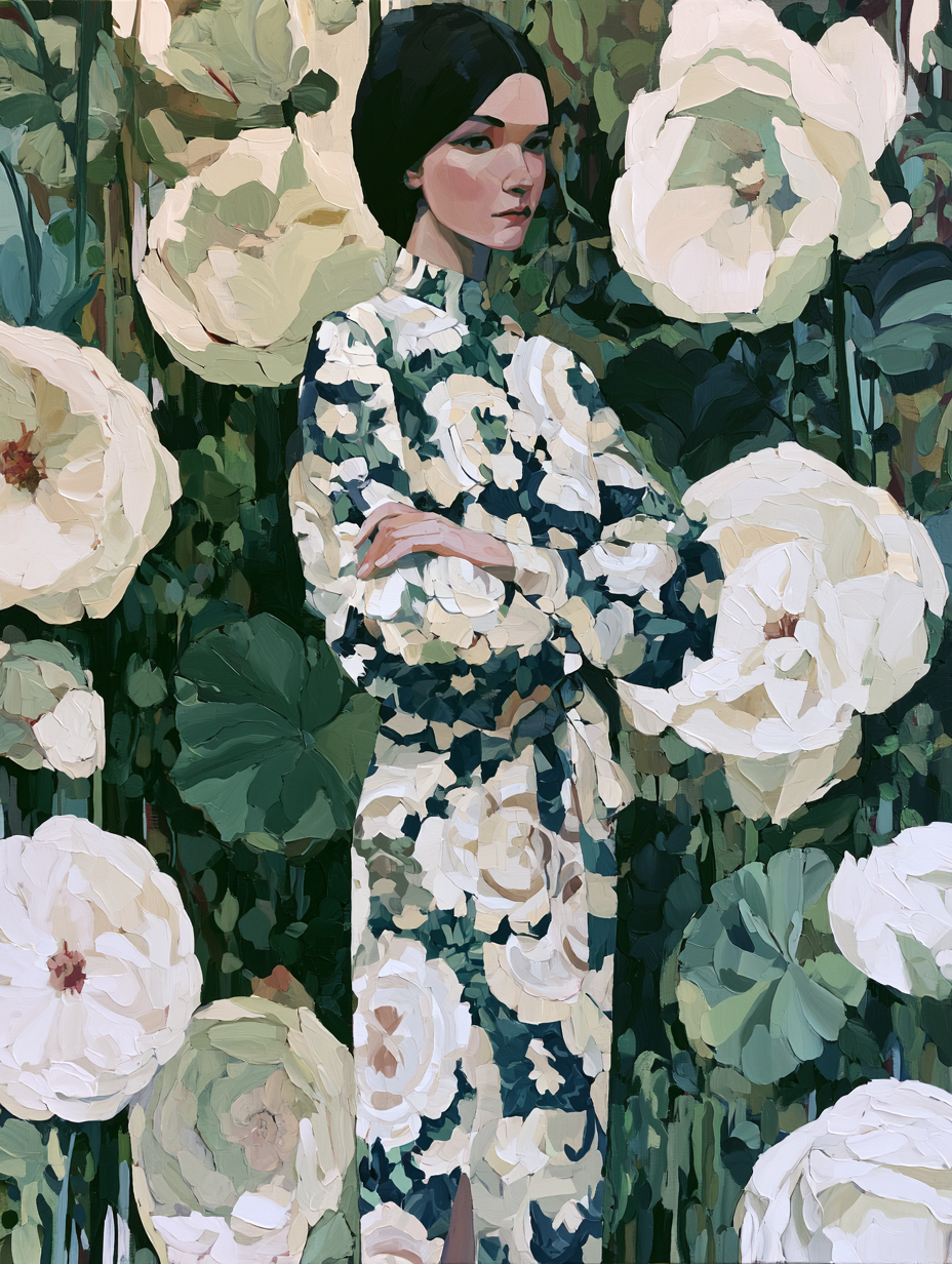 Woman in the Garden Dress 
