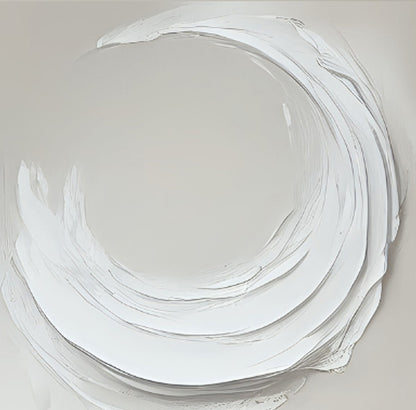 Hand-painted abstract wall art in white tones, enhancing interior spaces with elegance and vitality.