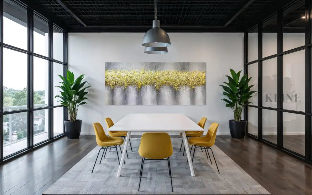 A Cascade of Yellow - Hand Painting 