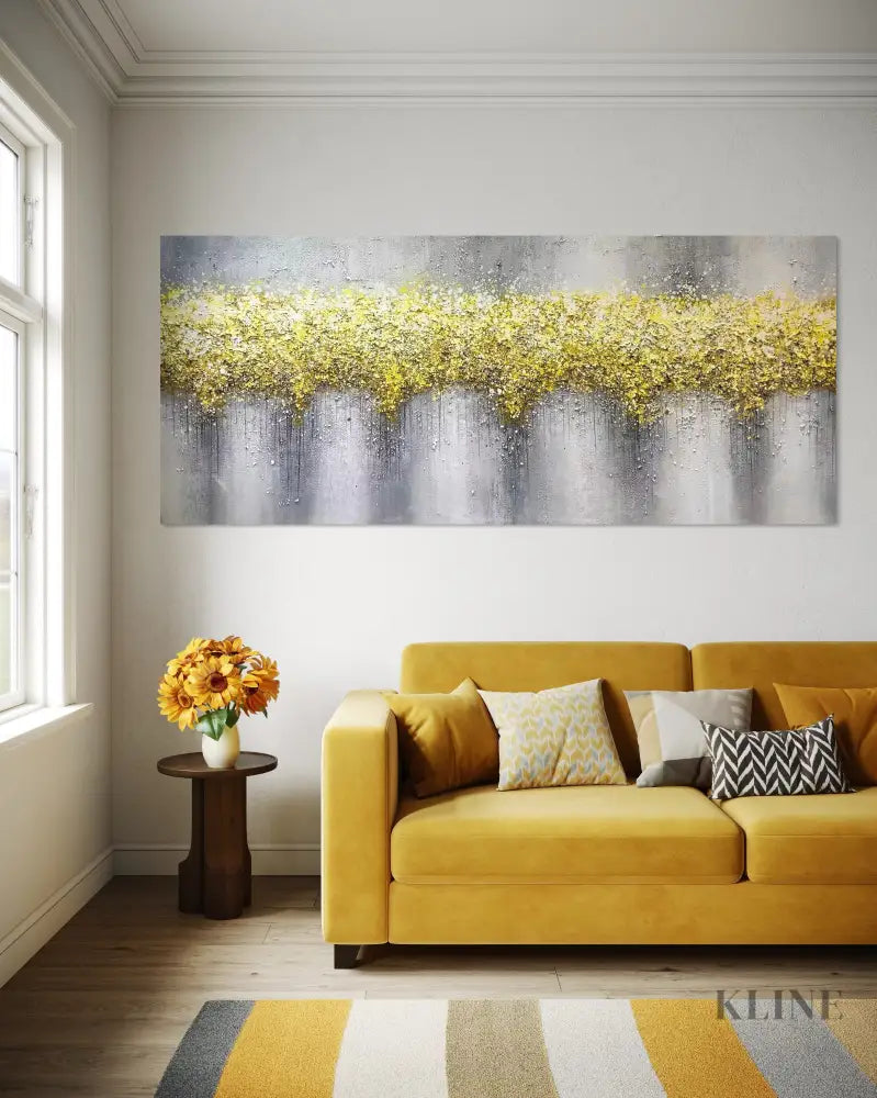 A Cascade of Yellow - Hand Painting 