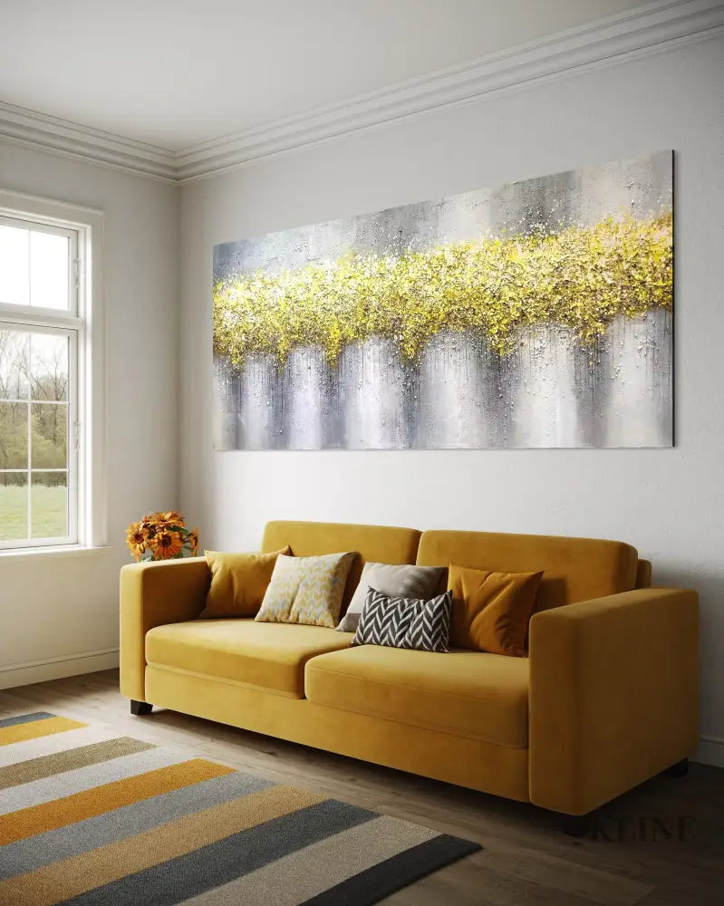 A Cascade of Yellow - Hand Painting