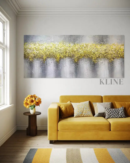 A Cascade of Yellow - Hand Painting