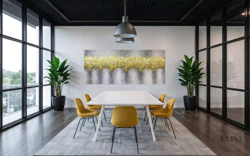 A Cascade of Yellow - Hand Painting 