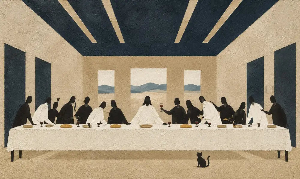 A Minimal Last Supper II - Hand Painting 