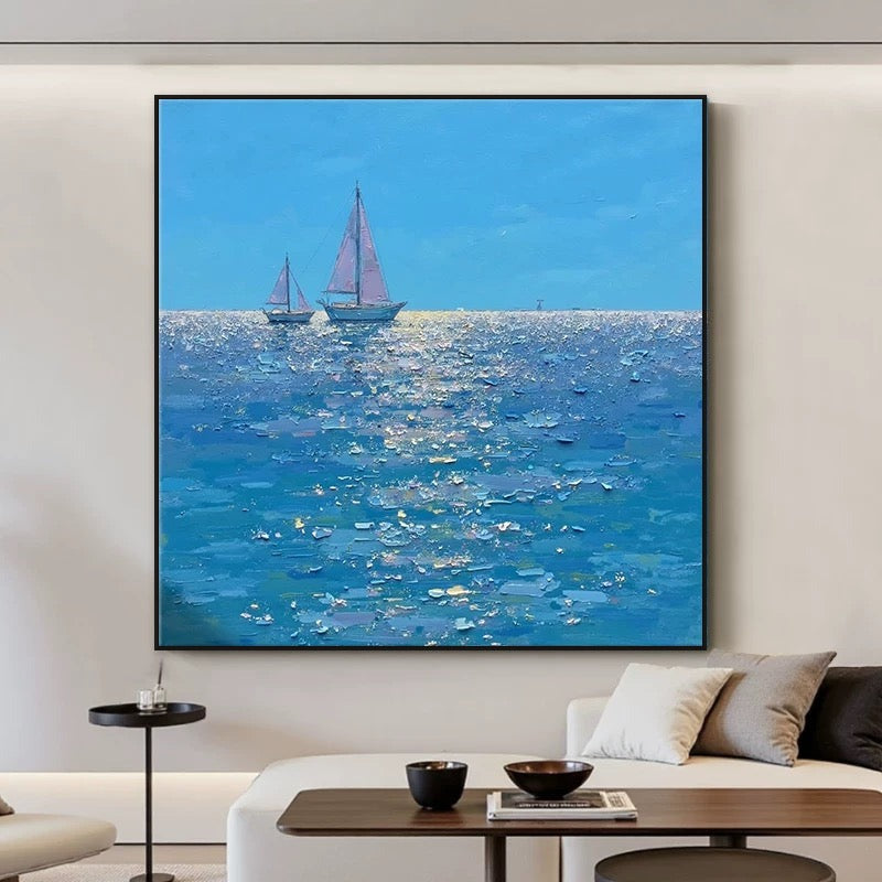 A Moment That Doesn’t Move - Hand Painting Art mural texturé