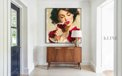 A Sip of Scarlet - Hand Painting