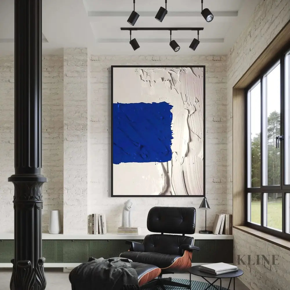 A White and Blue Canvas - Hand Painting