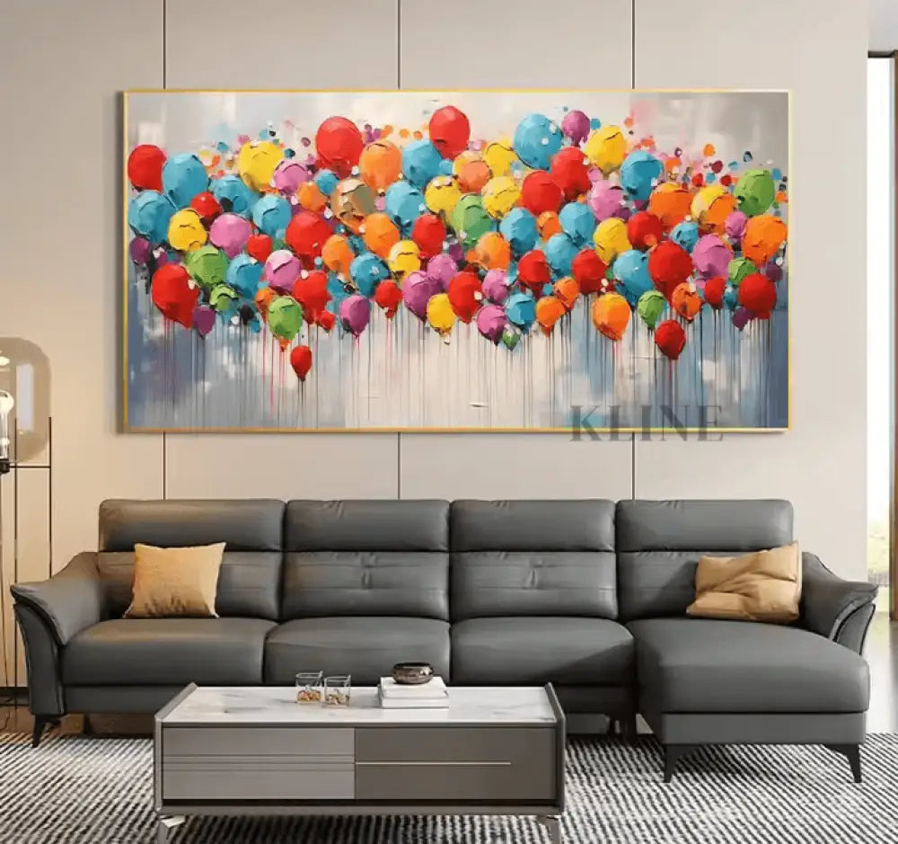 Abstract Ballon Fantasy - Hand Painting Große Wandkunst