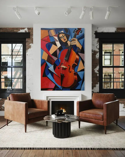 Abstract Cello - Hand Painting