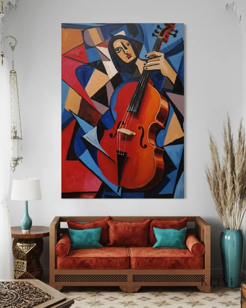 Abstract Cello - Hand Painting
