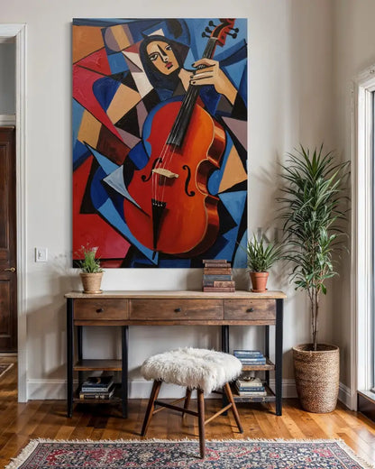 Abstract Cello - Hand Painting