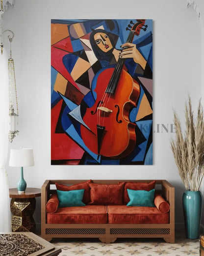 Abstract Cello - Hand Painting