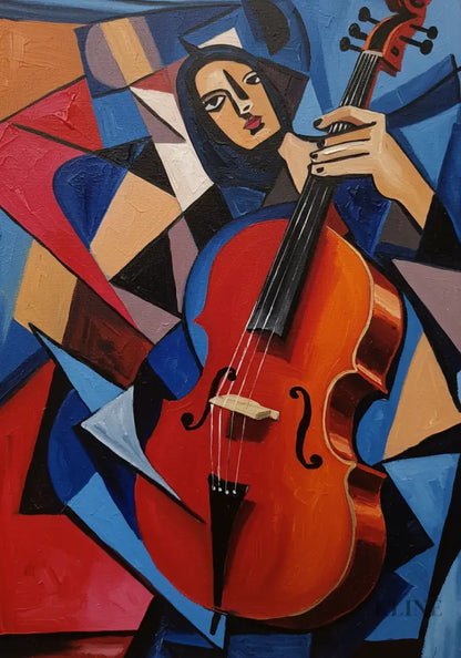 Abstract Cello - Hand Painting