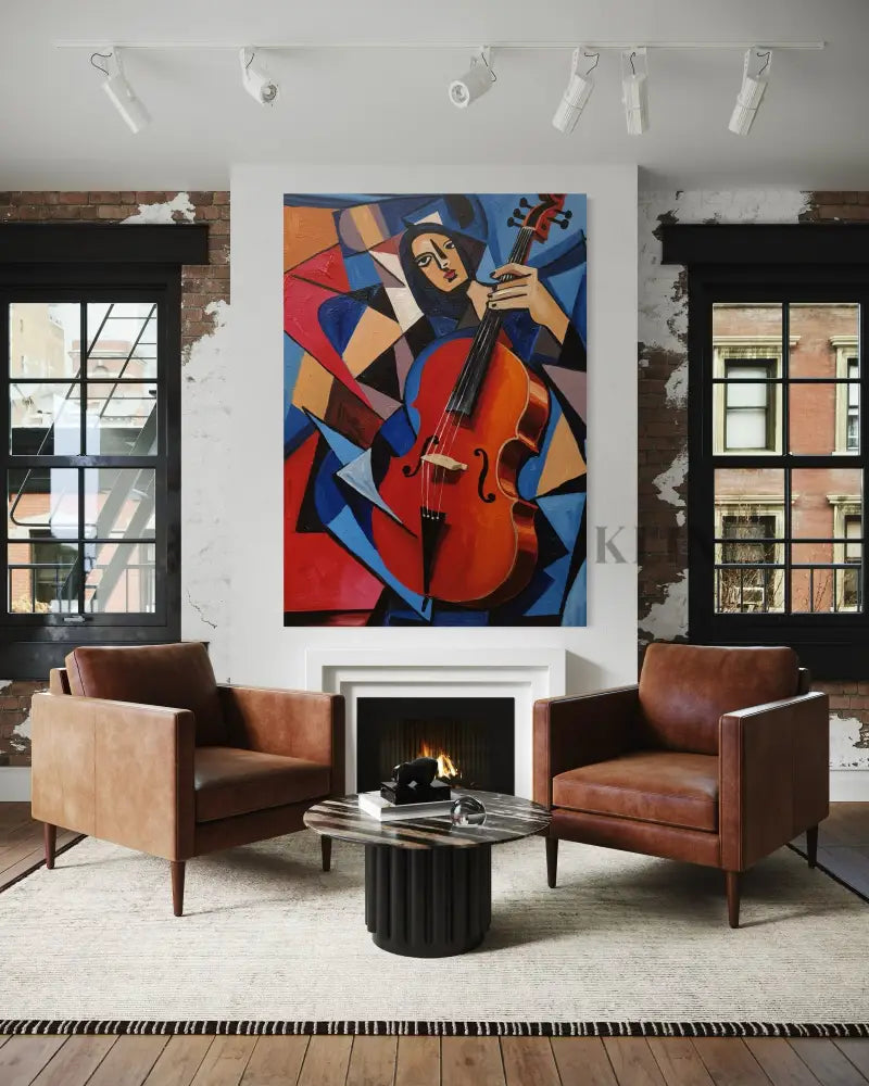 Abstract Cello - Hand Painting Originalgemälde zum Verkauf
