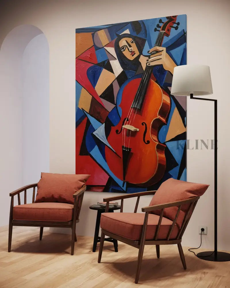 Abstract Cello - Hand Painting