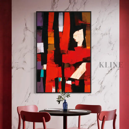 Abstract Crimson Architecture - Hand Painting