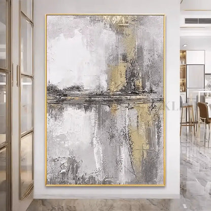 Abstract Gold and Grey - Hand Painting