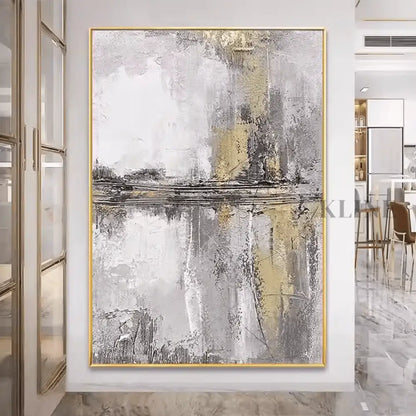 Abstract Gold and Grey - Hand Painting