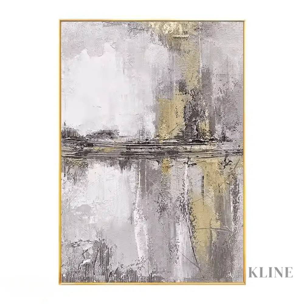 Abstract Gold and Grey - Hand Painting 