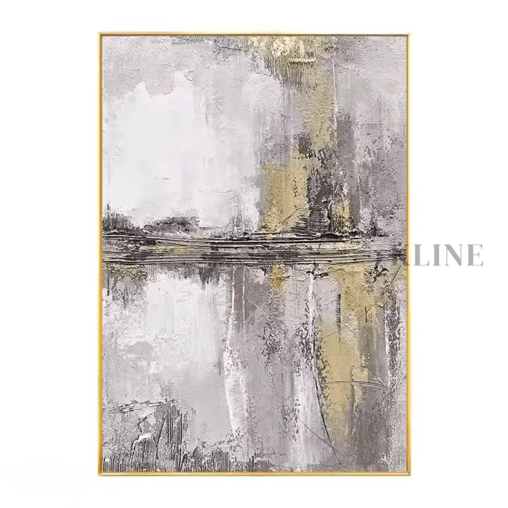 Abstract Gold and Grey - Hand Painting 
