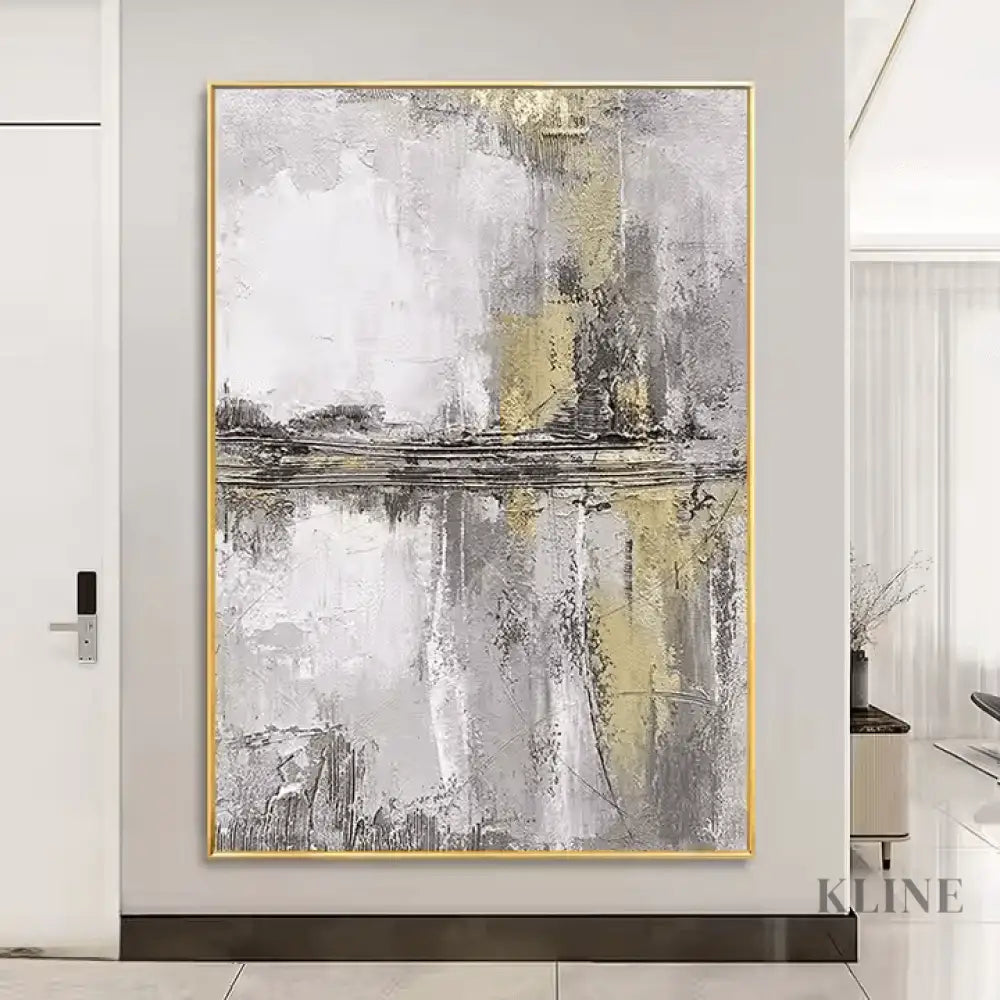 Abstract Gold and Grey - Hand Painting