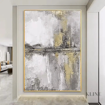 Abstract Gold and Grey - Hand Painting