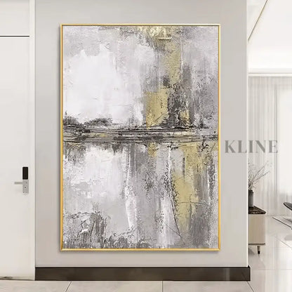 Abstract Gold and Grey - Hand Painting