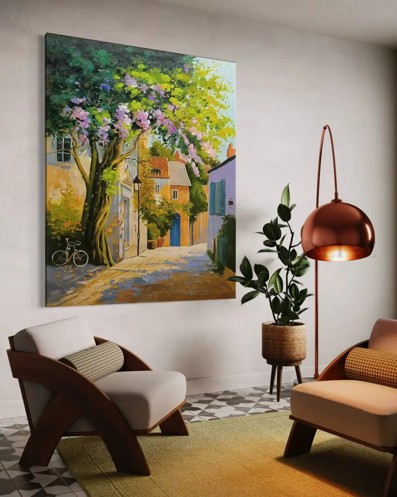 Afternoons in Provence - Hand Painting ダイニングルームのウォールアート