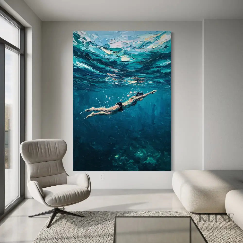 Aquatic Dreamscape - Hand Painting Meistverkaufte Gemälde