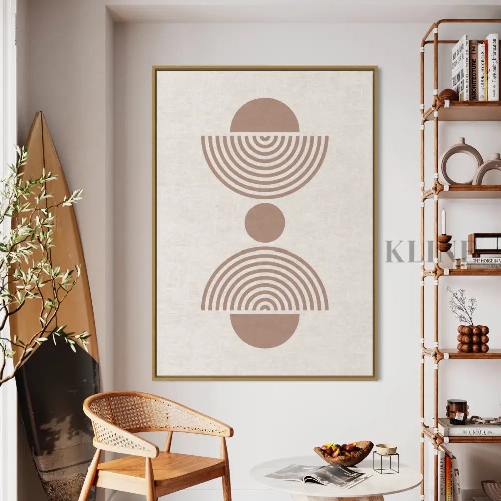 Arch and Circle Abstract Beige - Hand Painting