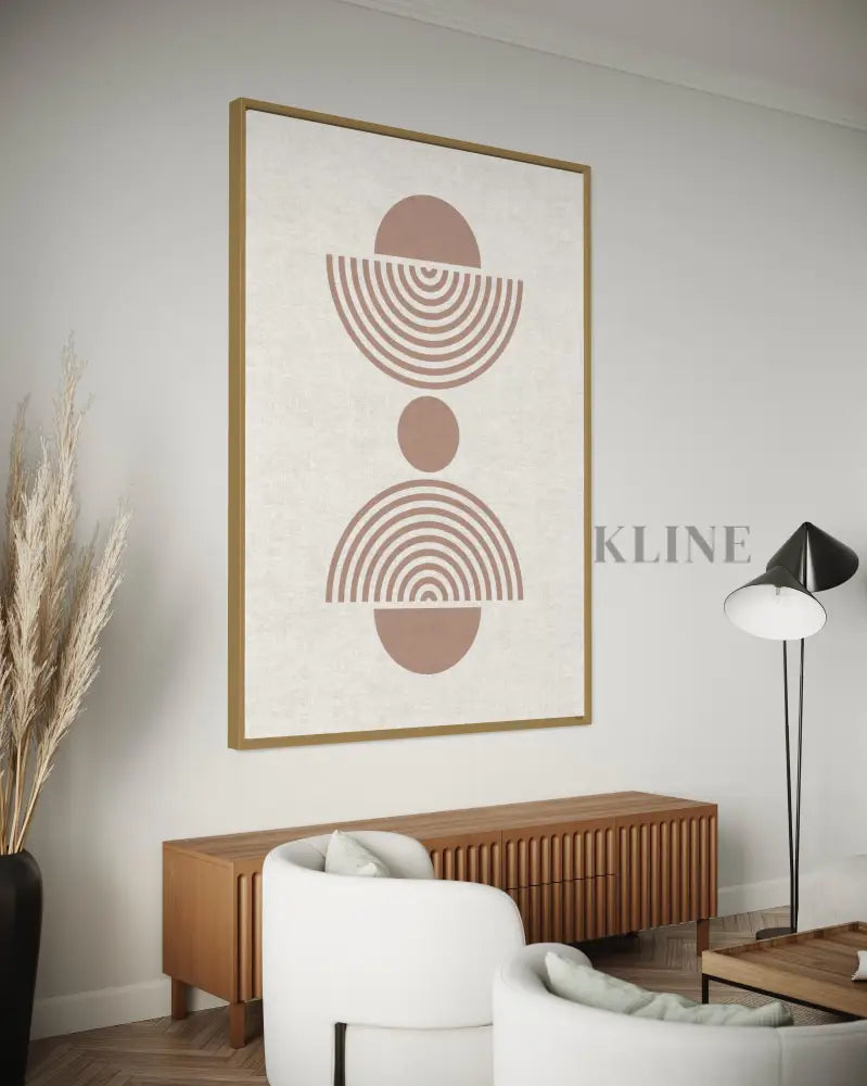 Arch and Circle Abstract Beige - Hand Painting
