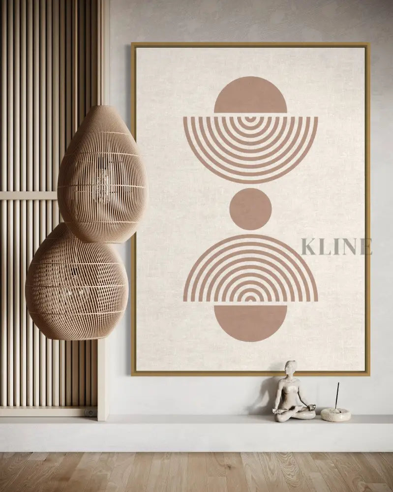 Arch and Circle Abstract Beige - Hand Painting