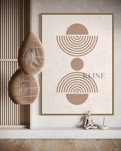 Arch and Circle Abstract Beige - Hand Painting