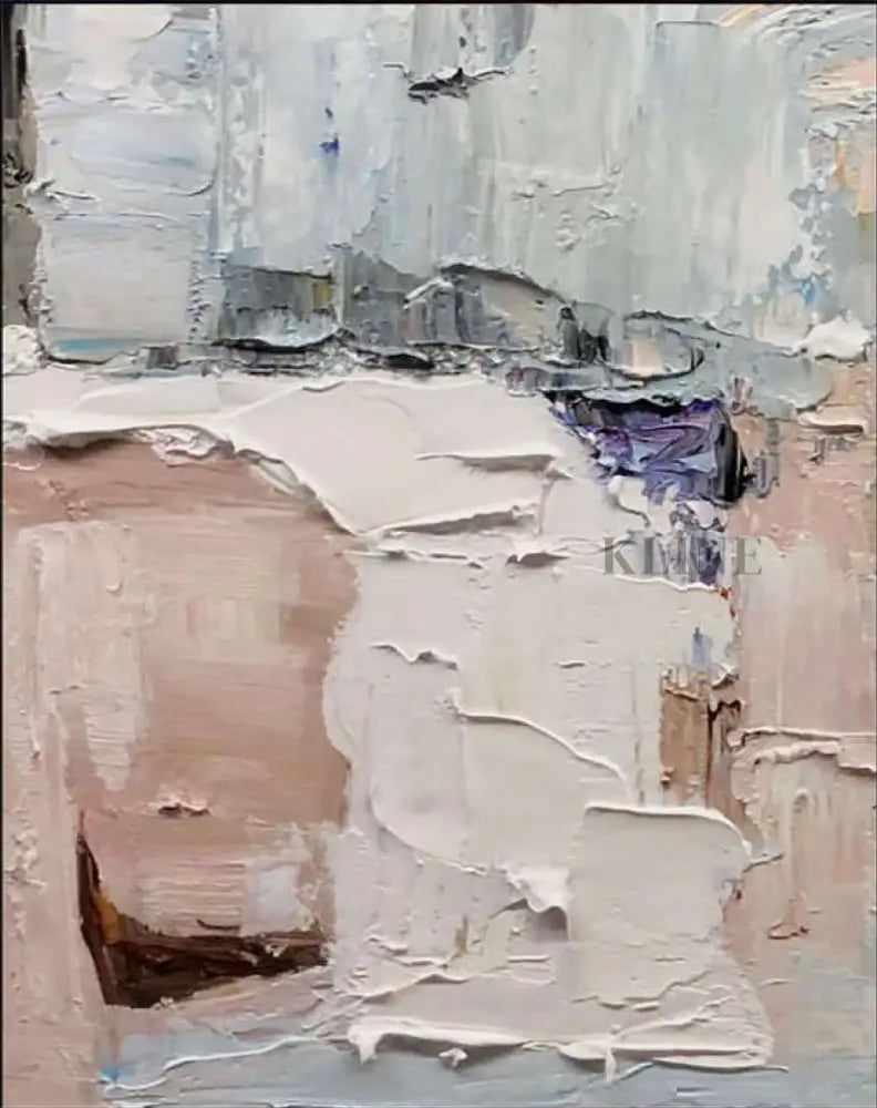 Hand-painted abstract wall art by Kline Collective, showcasing textured layers and soothing colors. Arte della parete della sala da pranzo