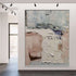 Asilah hand-painted wall art by Kline Collective, featuring abstract pastels in a modern interior.