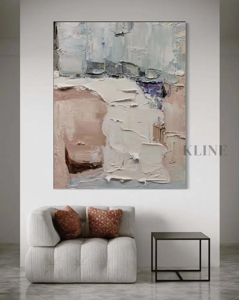 Asilah hand-painted wall art by Kline Collective, adding elegance and color to modern interiors. 