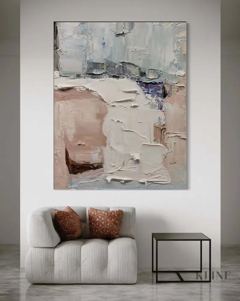 Asilah hand-painted wall art by Kline Collective, adding elegance and color to modern interiors.