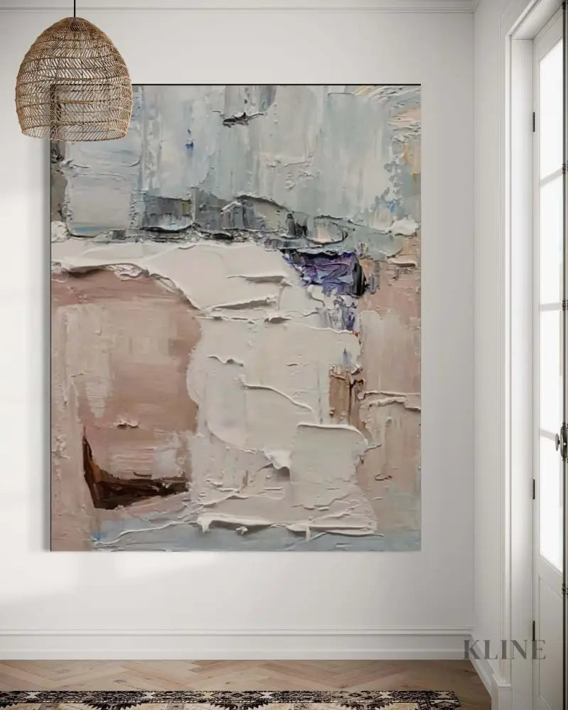 Hand-painted wall art by Kline Collective® in a cozy home setting, showcasing abstract textures and soothing colors. Shop All